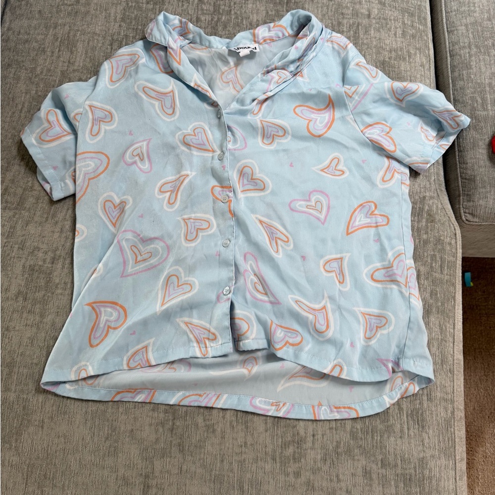 Abound Blue Heart Print Kids Pajama Set - Picture 2 of 4